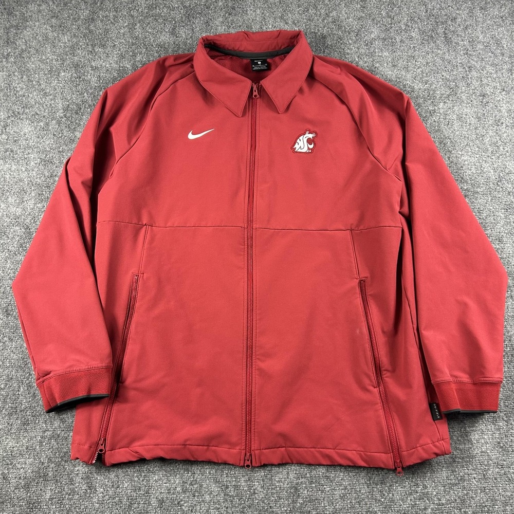 Washington State Cougars Jacket Mens XL Red NCAA Football Nike On Field Full Zip